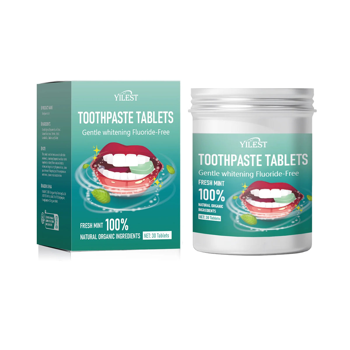 BASED Fluoride-Free Toothpaste Tablets (60/30 Count)