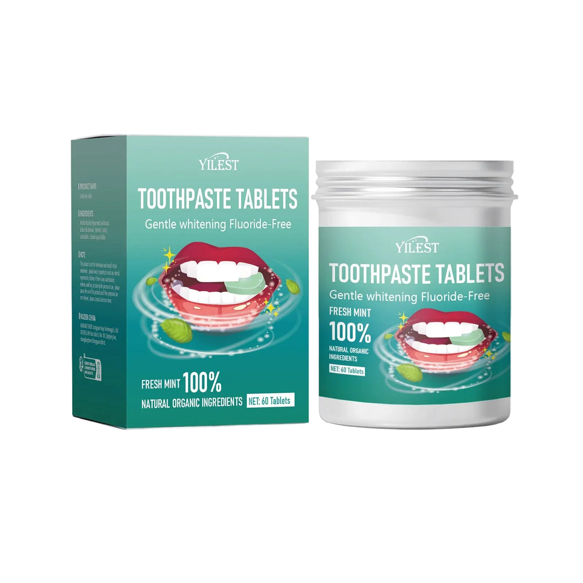BASED Fluoride-Free Toothpaste Tablets (60/30 Count)