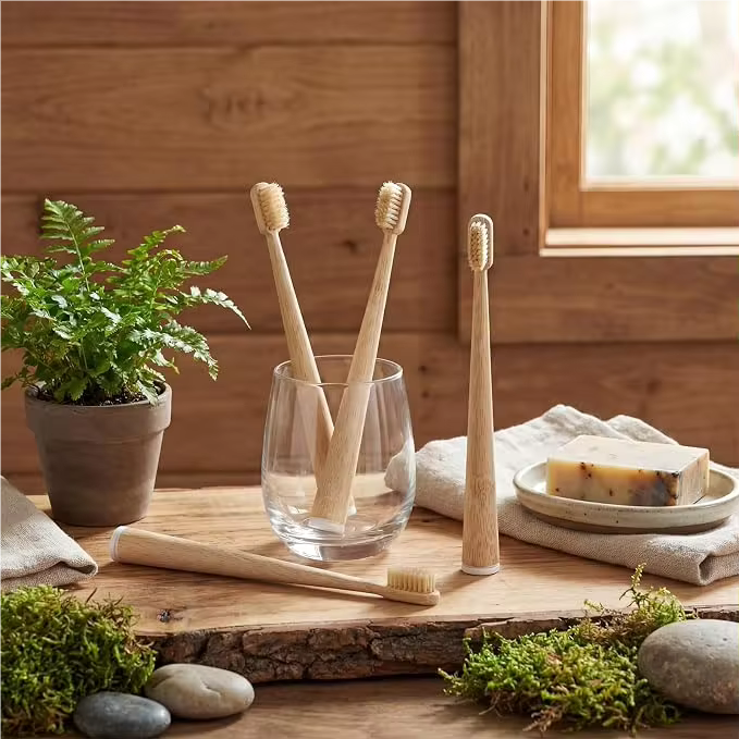 BASED Boar Bristle & Bamboo Toothbrush (4 Pack)